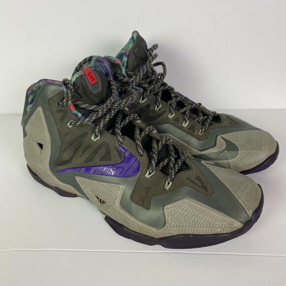 Nike Lebron 11 Terracotta Warrior Basketball Shoes Men's 12 Gray Electric Purple - Picture 5 of 16